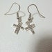 Rhinestone Cross Dangle Earrings - Free Shipping