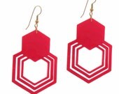 Baronyka Geometric Hexagon Earrings (Acrylic Laser Cut Earrings)