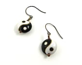 Zen Jewelry: Yin Yang Earrings (Asian, Yoga, Black & White)