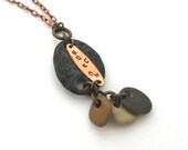 Natural Stone Necklace (River Rock, Nature, Funny Jewelry, Neutral Colors)