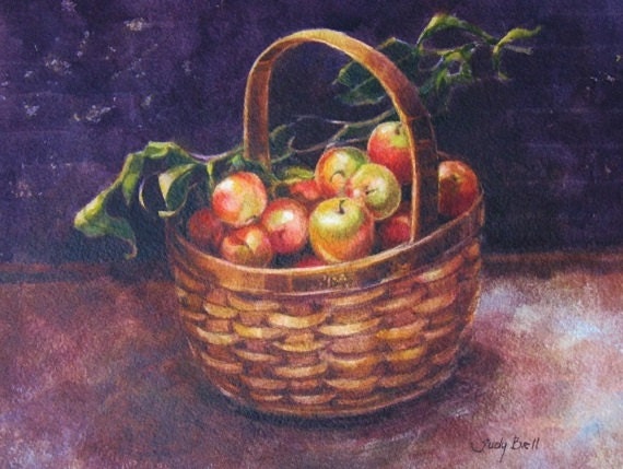 Apples Watercolor Original Still Life Painting