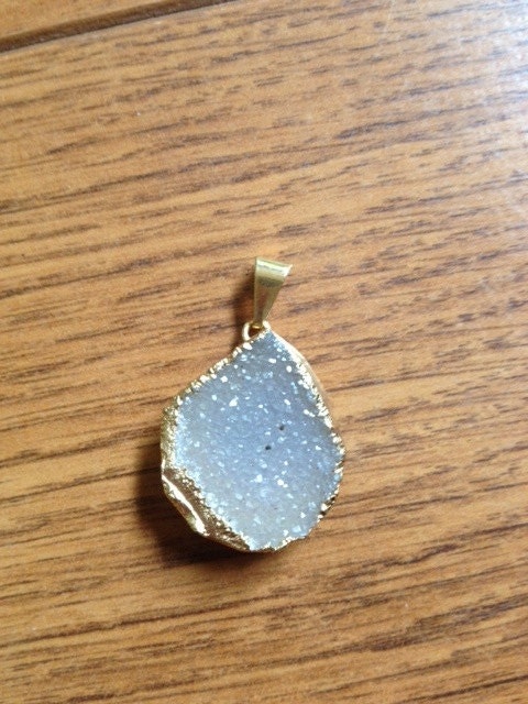 Blue Druzy Crystal Pendant