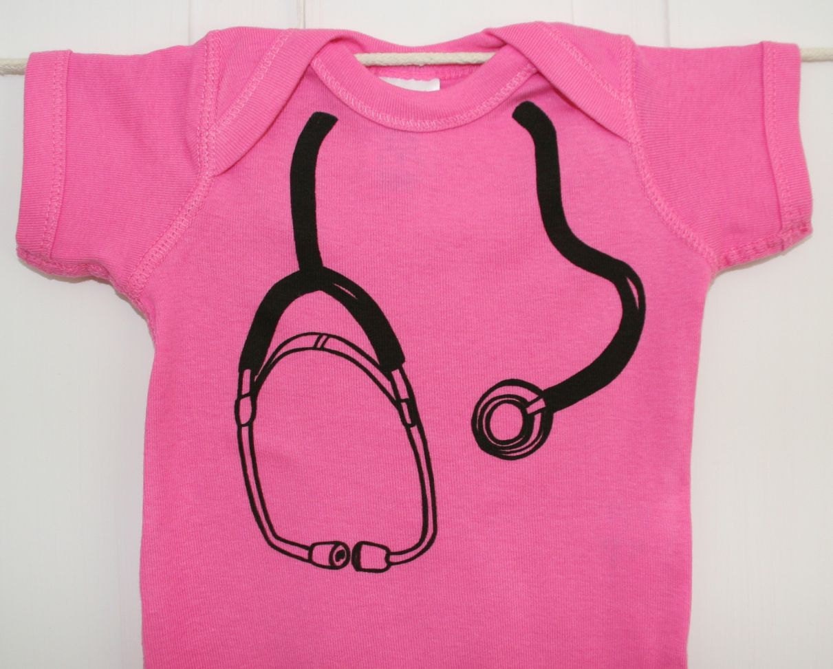 Stethoscope Onesie for your Medical Professional, Doctor, Nurse, EMT Girly Colors