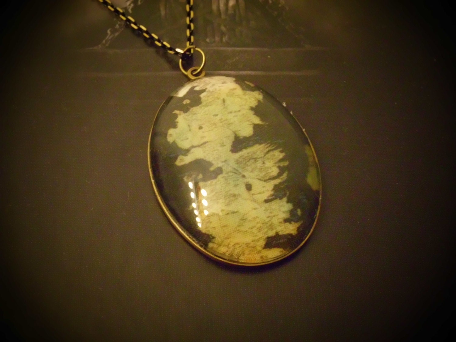Map Of Westeros A Song Of Ice And Fire Game Of Thrones HBO ASOIAFInspired Brass Pendant Necklace
