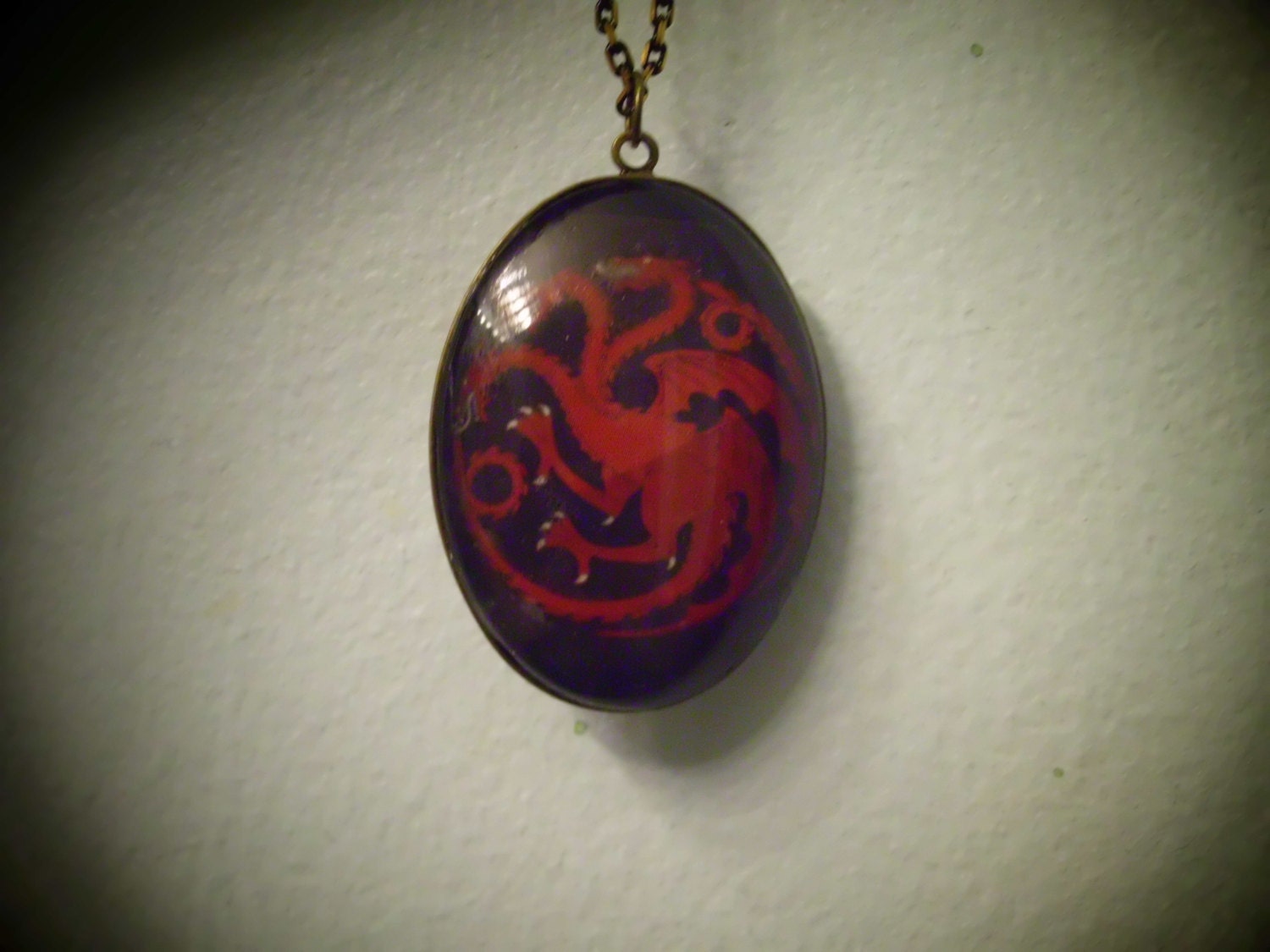 House Targaryen Daenerys Targaryen Three Dragons Sigil Song Of Ice And Fire Game Of Thrones HBO ASOIAFInspired Brass Pendant Necklace