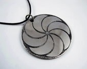 Whirlwind Pendant - Etched Stainless Steel - Handmade
