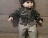 15 inch doll (modeled by Bitty Baby) 3 piece Miiitary Camouflage set