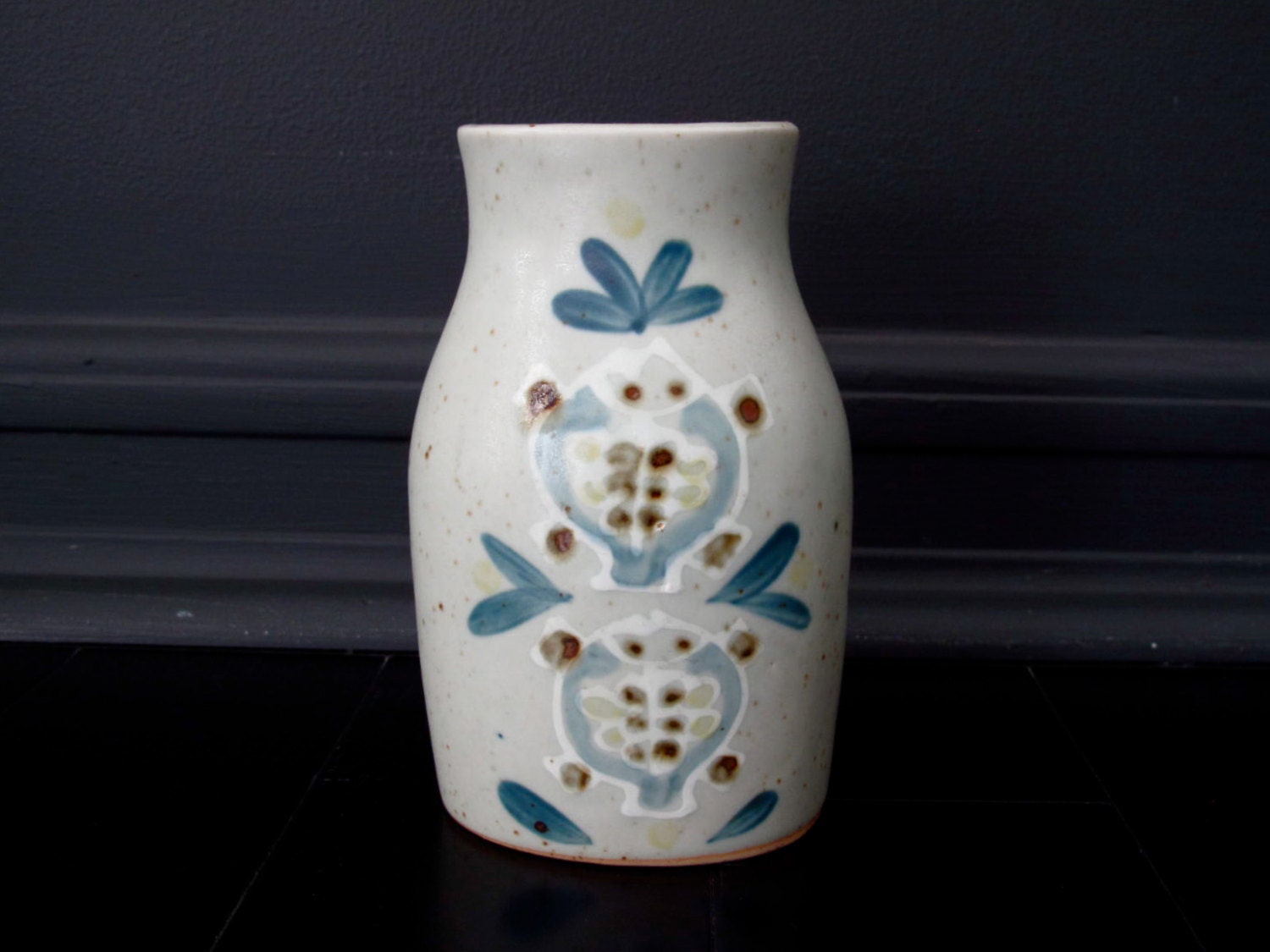 Vintage Japanese Ceramic Vase - Minimalist Pottery - Flower Vase