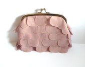 SALE - Light Pink Scallop Bridal and Evening Clutch