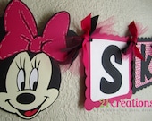 Minnie Mouse Name Banner in Hot Pink