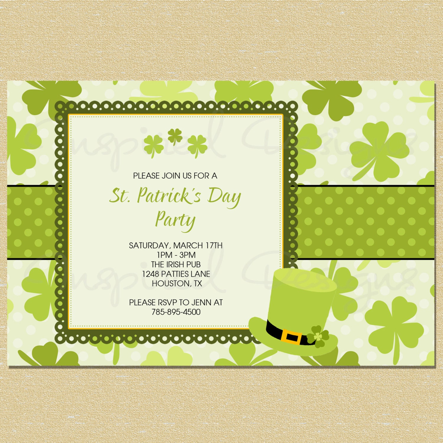St. Patrick's Day Invitation Il_570xn