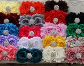 Shabby Headband-Shabby chic Headband-Baby headband- Rhinestone Headband-Newborn Headband-Flower Headband-Baby Girl Headband