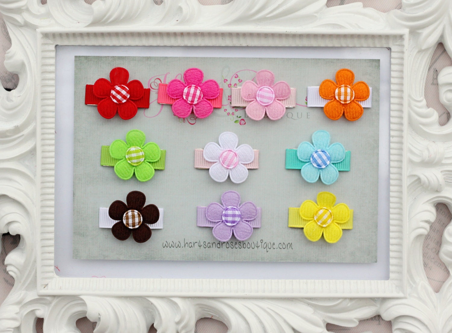 SALE-Hairbow-Baby Hair Clips. Flower Clips.Baby Barrettes.Hair Bows.10 Baby Hairclips..Baby Bows..Baby.Girl.Toddler.Baby Girl.Accessory