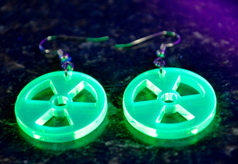Radioactive Material - the Trefoil Symbol Acrylic Earrings
