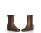 ON SALE Vintage Vegan Rubber Rain Boots in Brown