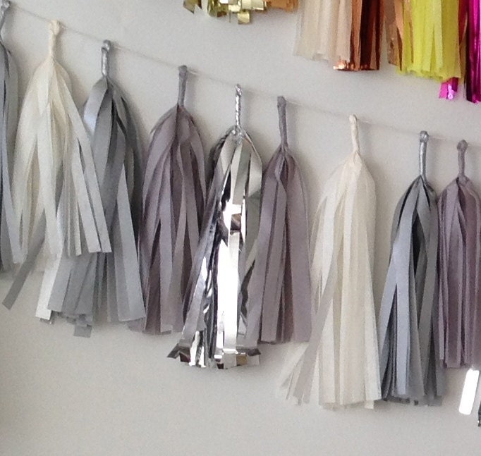 Vintage Inspired Silver Lining 27 Sparkle & Shine Tissue Tassel Garland
