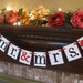 Wedding Banner  Mr. & Mrs. with Hearts Garland Bunting Black Red White Great Photo Prop Can Custom Colors