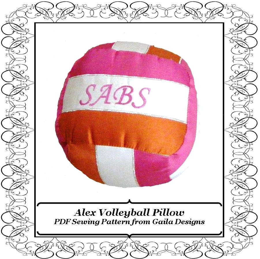 Volleyball Pillow PDF Sewing Pattern DIY home decor "Alex"