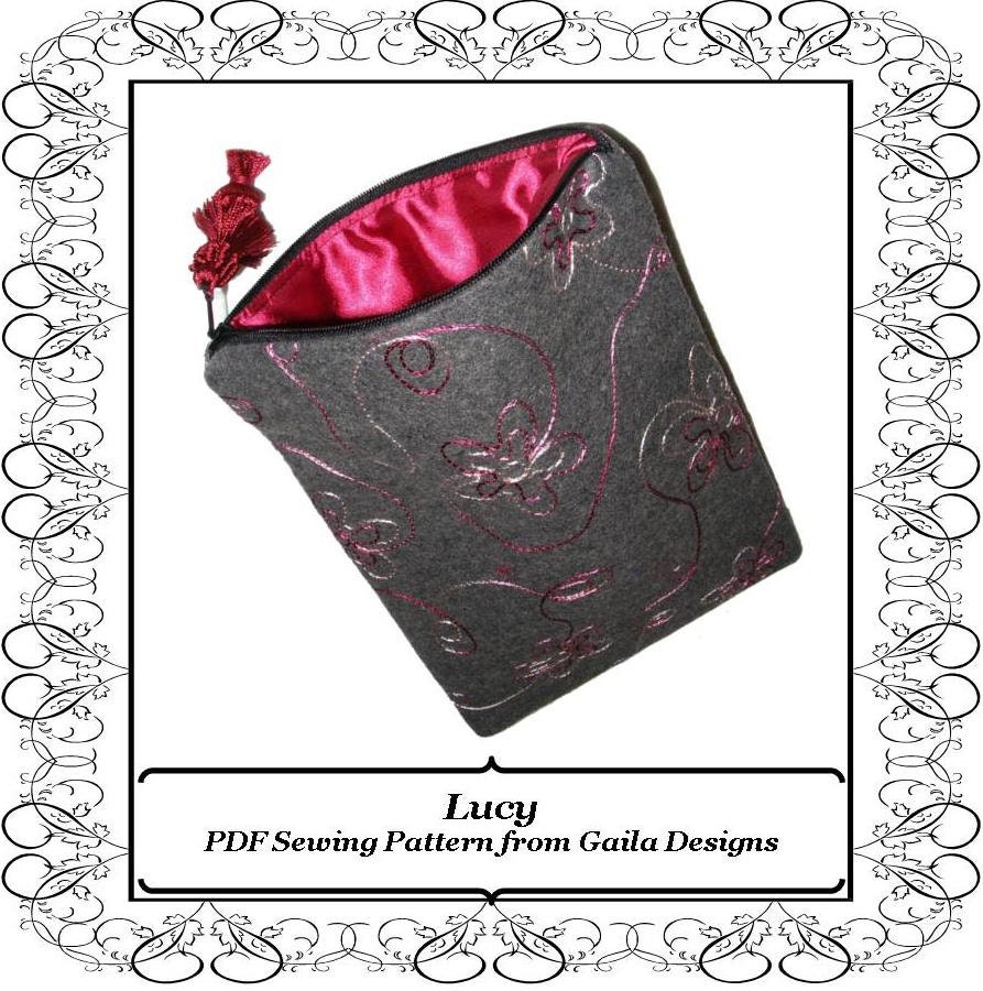 PDF Sewing Pattern  for iPad 1,2,3 or 4, tablet or Kindle Fire 10" case cover with zipper fully lined "Lucy"