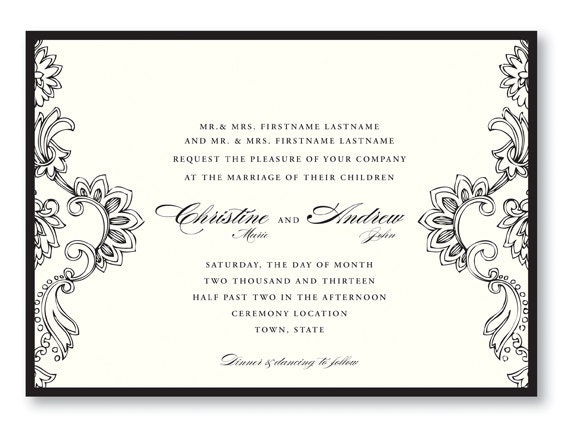 Black and Cream Antique Scroll