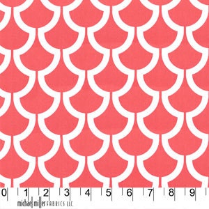 1 yard, "Billow" in Coral, Cotton Sateen, Home Dec, Michael Miller, Bekko