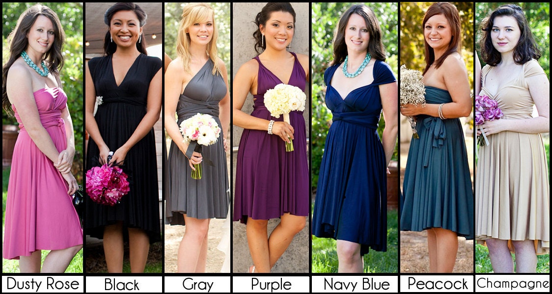 Bridesmaid Dress - Convertible Jersey Infinity Wrap Style