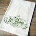 At Home - Vintage Style Kitchen Flour Sack Tea Towel - Earth Friendly and Reusable - Moss Green - Housewarming Wedding Gift