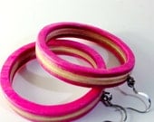 Recycled Skateboard Wood Hoop Earrings