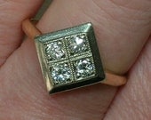 Vintage Diamond Ring: Soviet 583 Rose & White Gold, Retro
