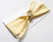 Tie Up Head Scarf Yellow Polka Dot - Headband