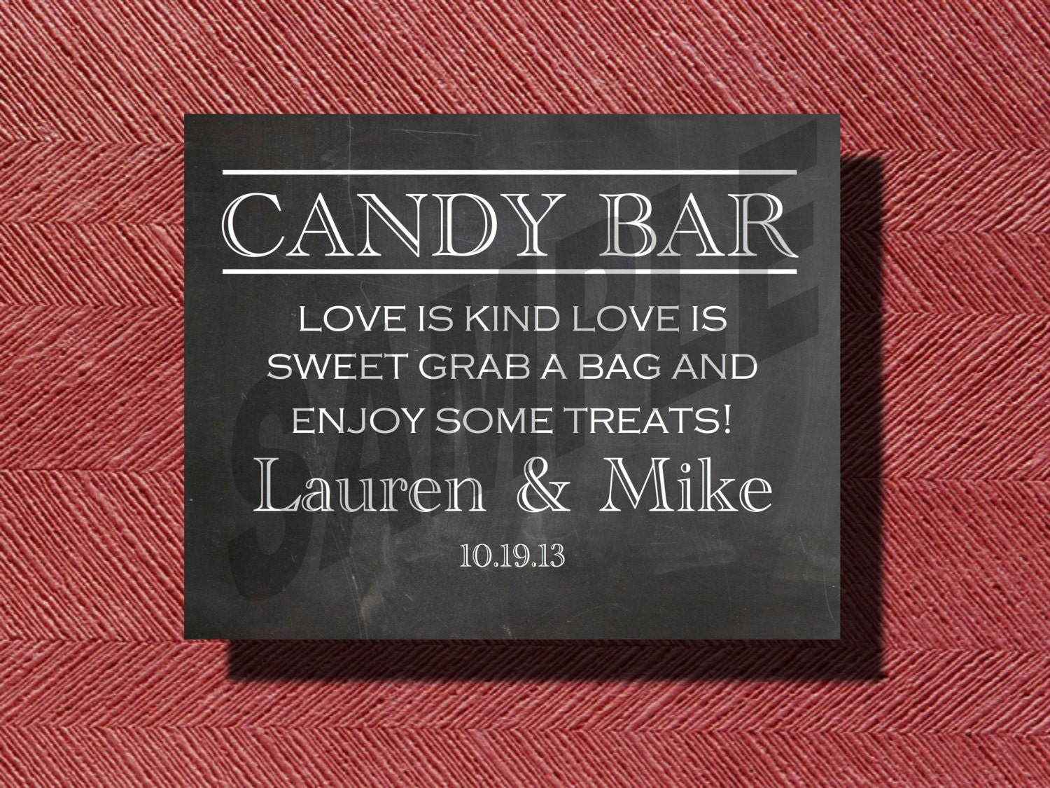 Chalkboard Wedding Candy Bar Sign