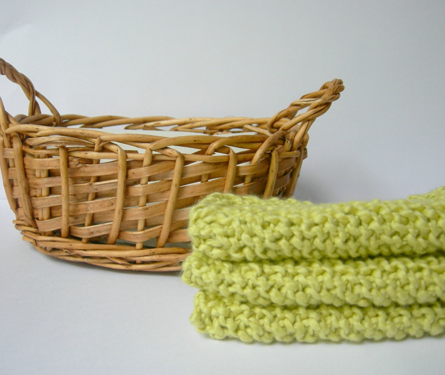 Organic Cotton Wash Cloth Set,  Sage Green Pistachio, Colorful Eco Friendly Bath