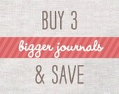 Super Size Any Mini Journal with Pencil - Choose ANY 3 - Made to Order - Recycled, Unlined