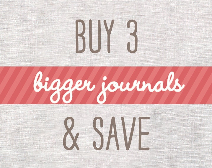 Super Size Any Mini Journal with Pencil - Choose ANY 3 - Made to Order - Recycled, Unlined