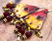 Flamenco Dancer earrings-Metal & Glass Alchemy-Sterling silver earwires-enameled metal