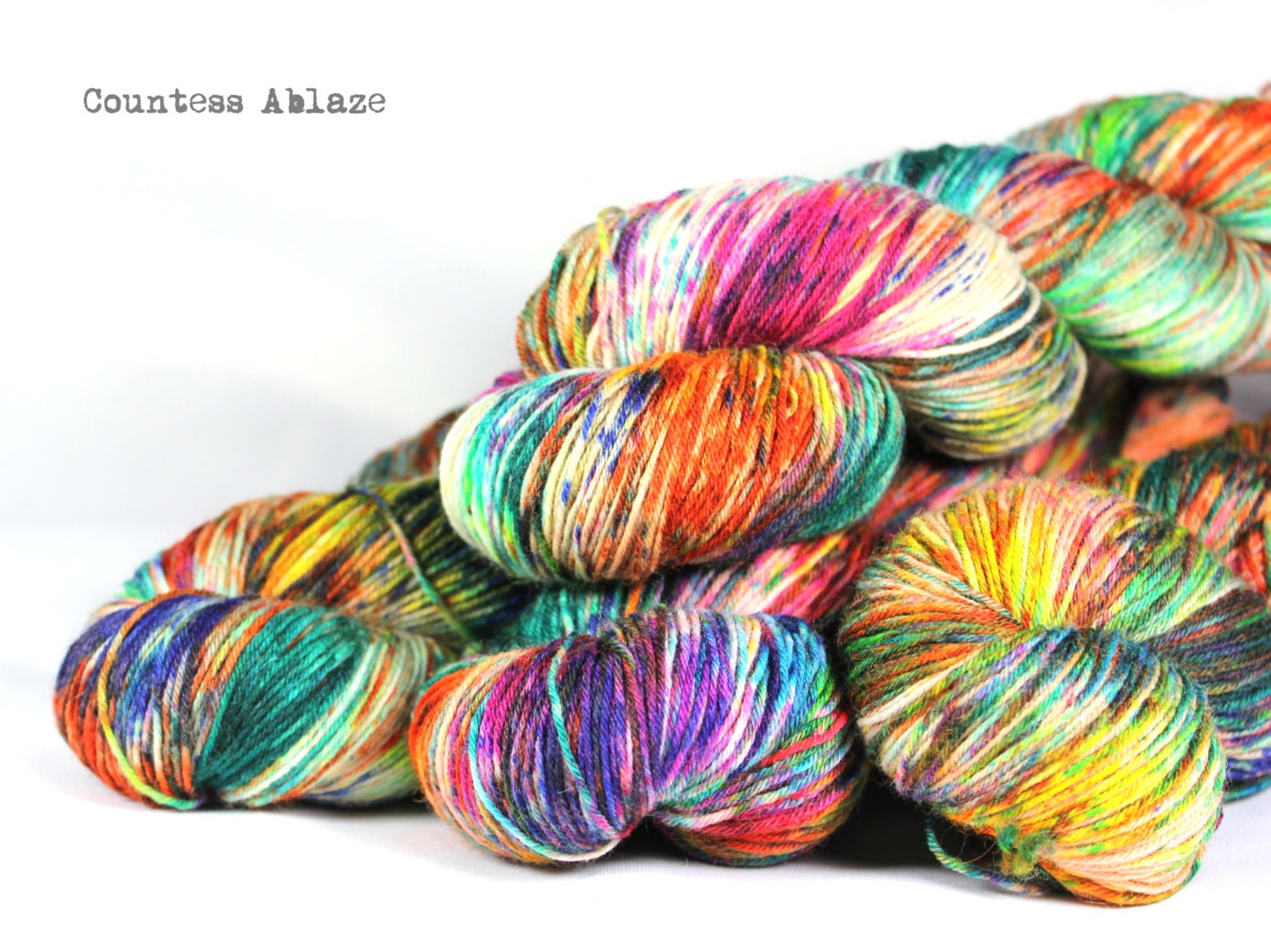 BFL nylon sock yarn - British wool - hand dyed 4ply -  "This Ain't A Scene" - UK Seller - Lady Persephone Sock