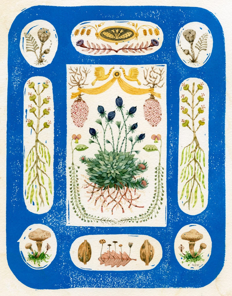 Botanical Sampler Watercolor Painting