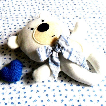 Polar bear polar teddy bear stuffed bear softie softies rag doll bear plushie soft toy stuffed animal handmade toy white 25 cm 9.8"