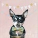Baby boy room decoration, whimsical dog portrait, original painting, animal illustration, kids art by inameliart