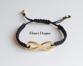 INFINITY Bracelet, Gold Eternity Sign, Macrame Bracelet, Adjustable Bracelet, Harmony Bracelet