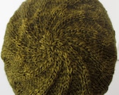 Hand Knit Zig Zag Texture Hat in Oak Green - Unisex