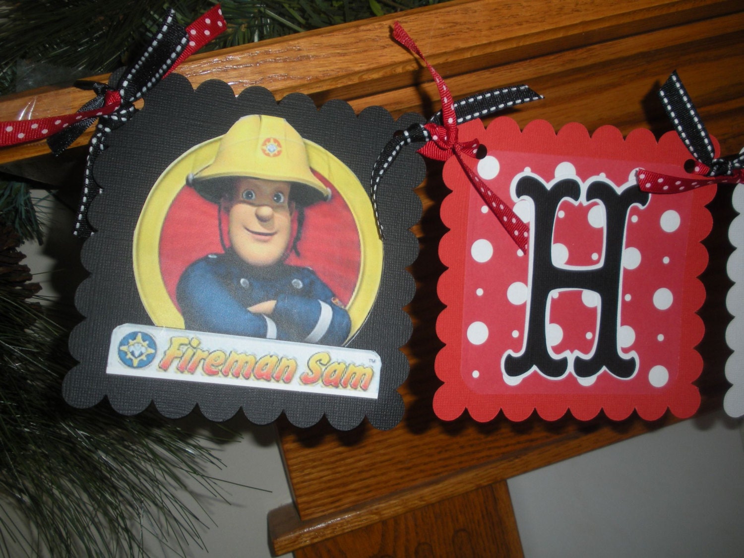 Fireman Sam Happy Birthday Banner Matching Tissue Pom Poms Are Available