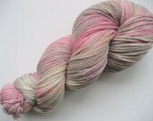 Pink and Grey Handdyed Yarn, Hand-dyed 100% BFL yarn, 'Pink Pirate,' 183 Yds