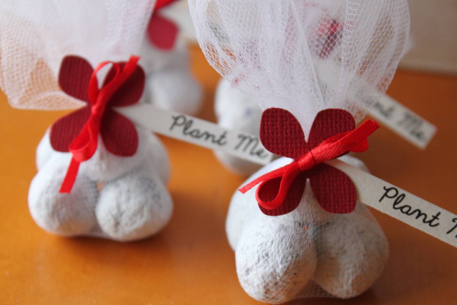Eco friendly Plantable Paper Seed Bomb Wedding Favor - Red Hydrangea wedding color trends 2013