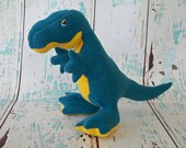 Ready To Ship - Blue and Yellow  Dinosaur - FREE SHIPPING