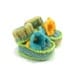 Knitted Baby Booties with Crochet Bell Flowers, Pastel Colors, 0 - 3 months