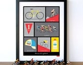 Bike Art, Tour de France, Classic French Cycling Terms Art Print