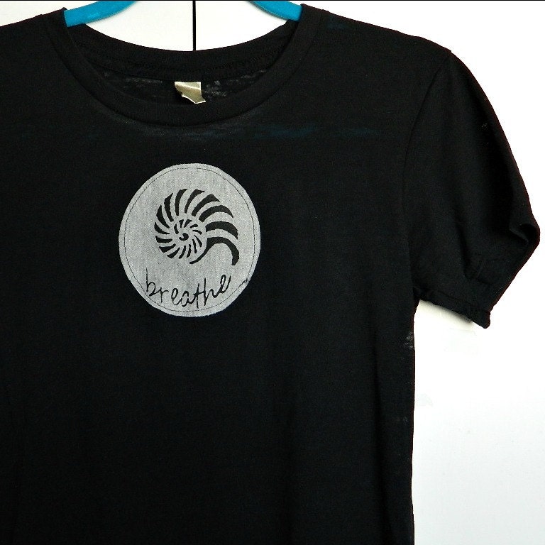 Nautilus tshirt black breathe yoga patch womens short sleeve burnout