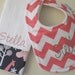 Monogrammed CHEVRON Baby Bib and Burp Cloth Set
