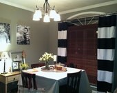 Custom Horizontal Striped Curtains - Set of Two 96" Panels - 35" wide - 18 colors to choose from